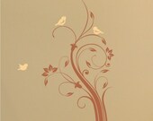 Vinyl Wall Decal - Larger Floral Motif  Nature Wall Art Stickers