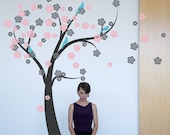 Cherry Blossom Tree Wall Decal - Tree in the Wind 1130 - wall decal tree
