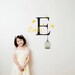 Monogram with birdcage personalized wall decal, Removable vinyl wall art