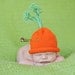 Carrot Top Cutie Knit Vegetable Hat sized to fit Newborn Infants and Wee Babies Easter Bunny Food