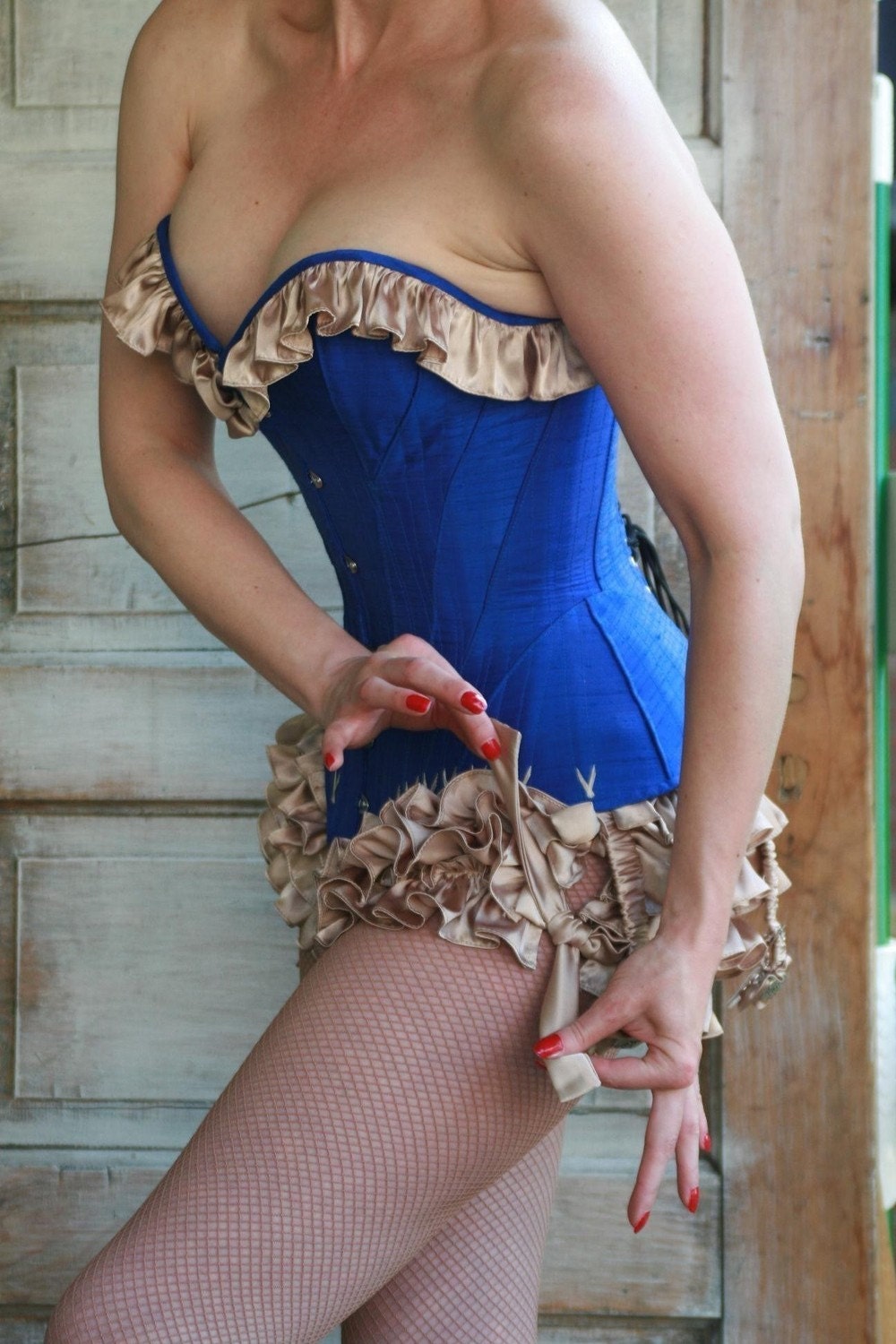 Jasmine ruffled side-tie panties - SILK CHARMEUSE - custom to your size