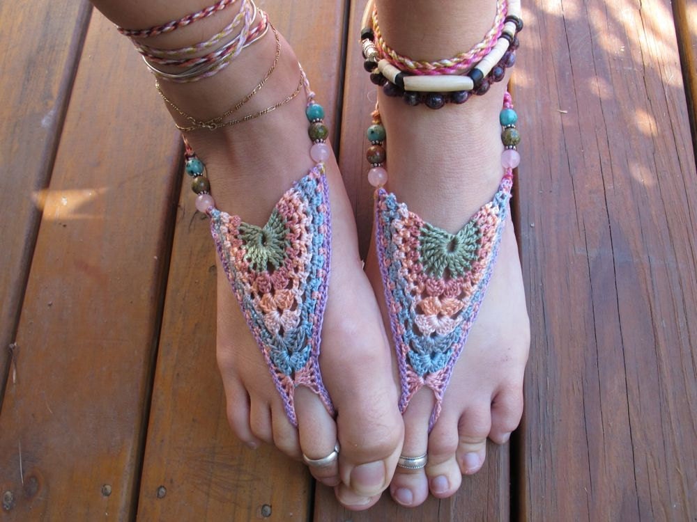 Crochet Cotton Barefoot Sandals