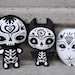 Sugar Skull Toy - Day of the Dead toy - Dia de los Muertos plush - Sugar Skull Bat