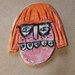Awkward Teen - ceramic brooch art pin, outsider naive art by Murphy Adams