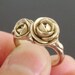 Peach Gold Peonies - SAMPLE SALE - Solid 14K Peach-Gold Ring w/ Handsculpted and Cast Peonies - Small Size (Sizes 5.5 to 6) - Ready to Ship