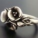 RESERVED for C - Deposit Listing - Sterling Silver Ring with Poppies and Calla Lilies