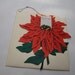 Vintage 1950 Christmas Ornament Greeting Card Poinsettia Pop Up