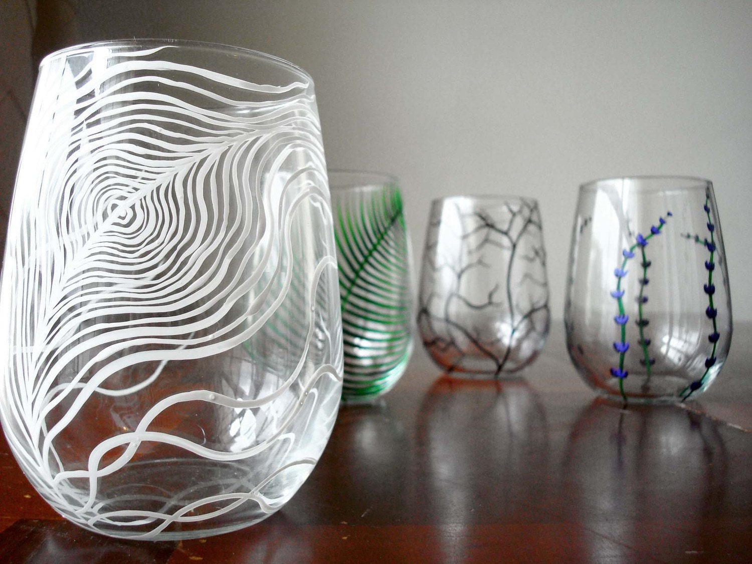 Stemless Wine Glass Sampler Set--4 Piece Collection