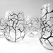 Winter Tree Branch Stemless Wine Glasses - Set of 2 Hand Painted Glasses - Black Winter Trees