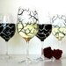 Black and White Tree Branch Wine Glasses - Set of 2 Hand Painted Glasses