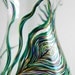 Peacock Feather Pitcher--Hand Painted Glass--Limited Edition