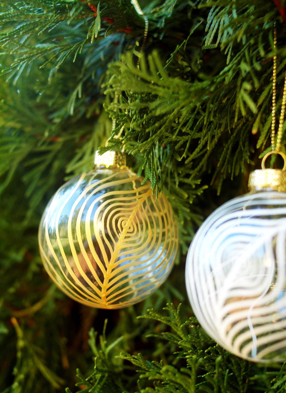 Gold Peacock Glass Ornament--Last One