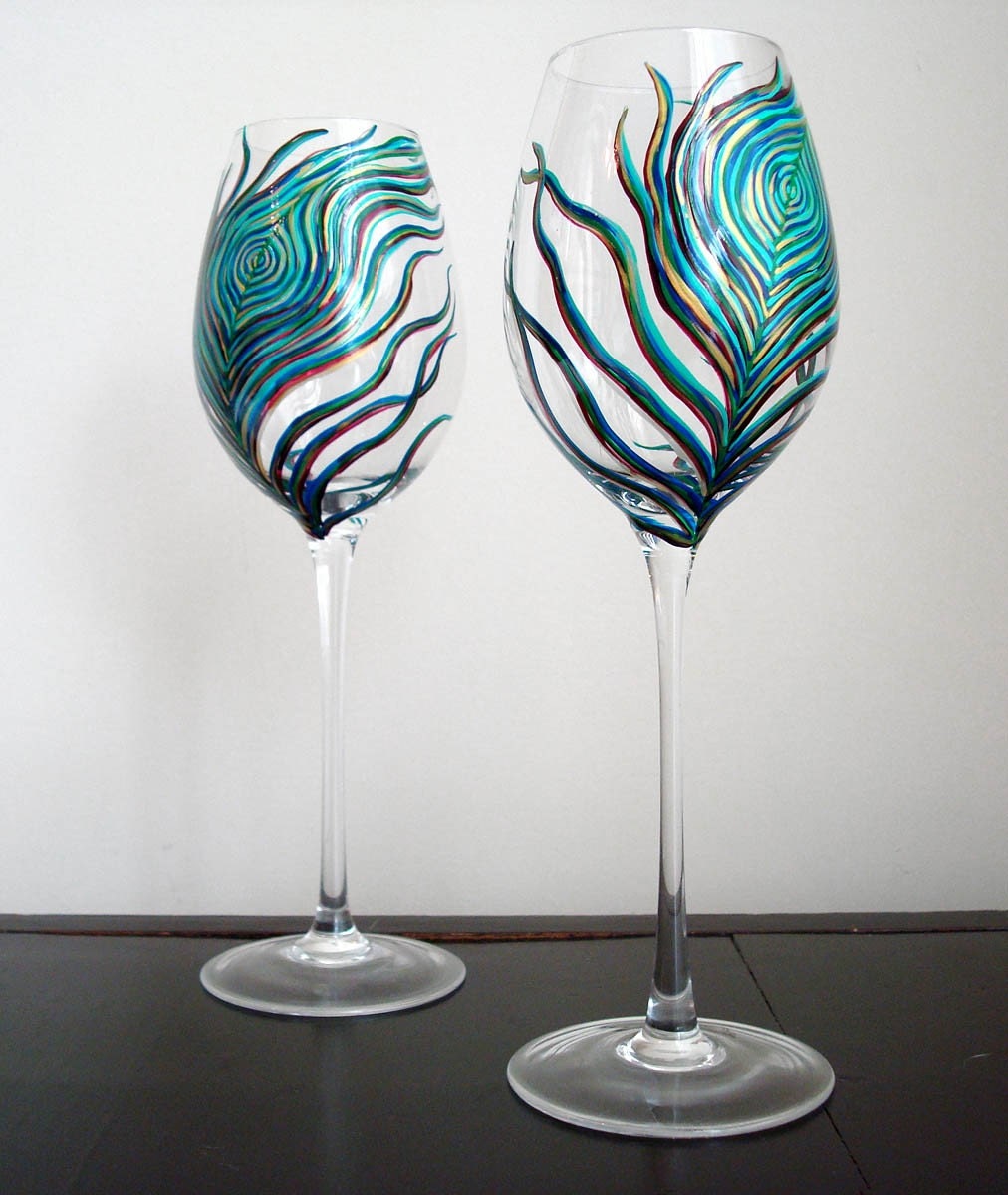 Peacock Wine Glasses