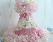 Party Hat- The Priya, Pink Bling Boutique Birthday Cupcake Party Hat w/chiffon cupcake
