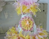 Birthday Party Hat-Vintage Ballerina Cake Topper Party Hat in Yellow, Pink Vintage Wallpaper Floral Il_170x135