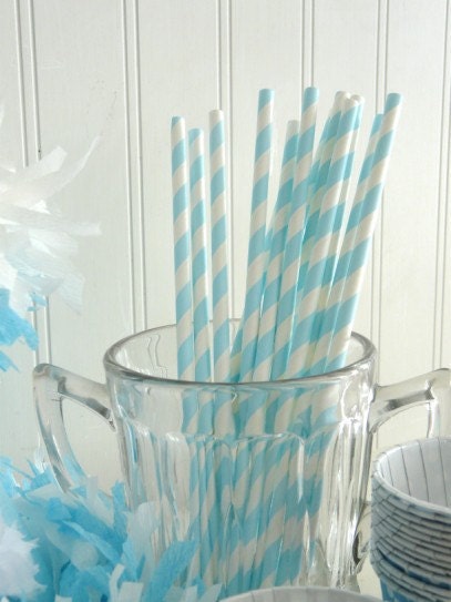 Vintage Cupcake Blue Glitter Birthday Party Hat Package/Kit w/paper straws, baking/favor/ice cream cups