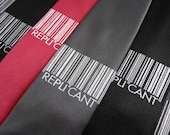 Replicant Mens Necktie - Blade Runner Inspired Barcode Tie for Men in Grey, Black or Magenta