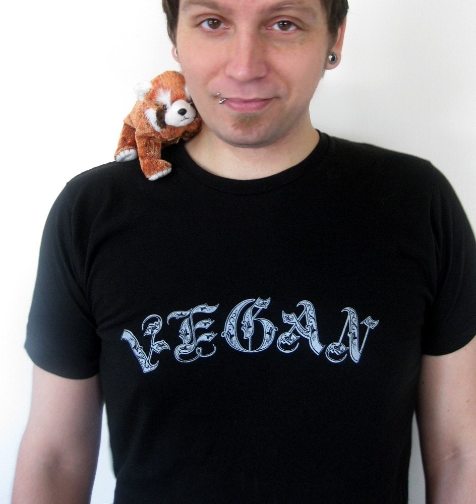 Vegan T-shirt - Old English Script Vegan Tee Shirt