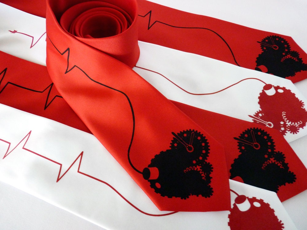 Clockwork Heart Wedding Men's Necktie Set for the Groom and his Groomsmen