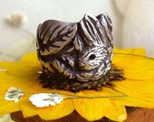 Antiqued White Rabbit Ring