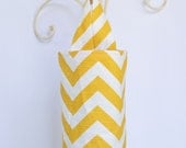 Fabric Plastic Grocery Bag Holder Dispenser Yellow Chevron Zig Zag