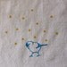 Natural flour sack towel, Bird and Stars. 1NC