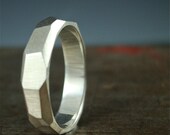 You Rock - 4mm Sterling Chiseled Ring