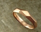 14k rose gold - Chiseled Ring - 3mm wide
