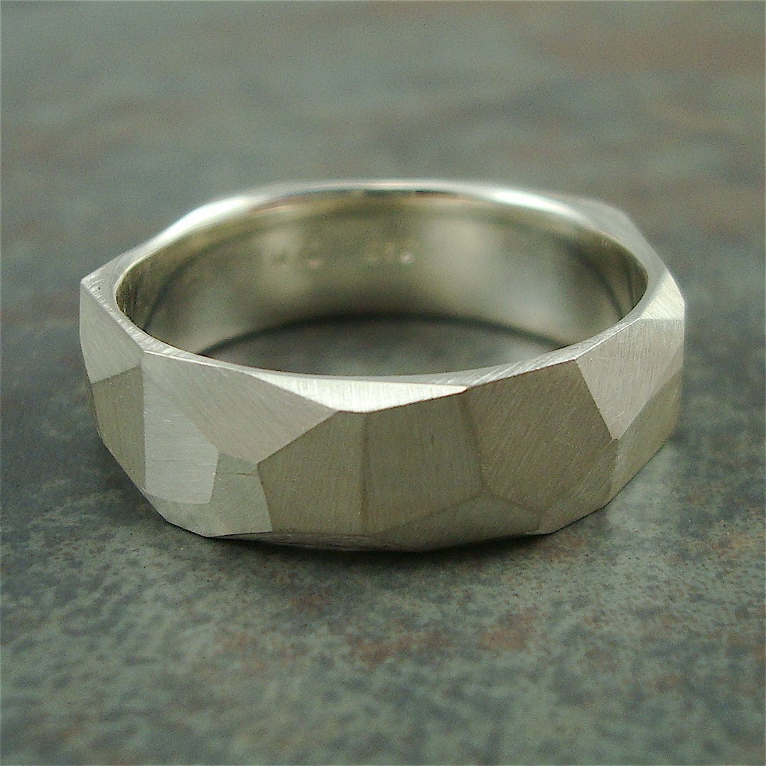 He Rocks - 7mm Sterling Chiseled Band