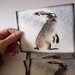 rainy day Hare From Scotland with Love postcard set of 6 hare bunny rabbit woodland animal brown watercolour painting notecard note notelet