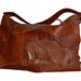 tan leather shoulder \/ hobo bag, handmade one of a kind...