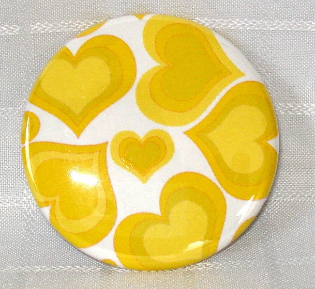 Yellow Hearts - Pocket Mirror - Silverbeauty