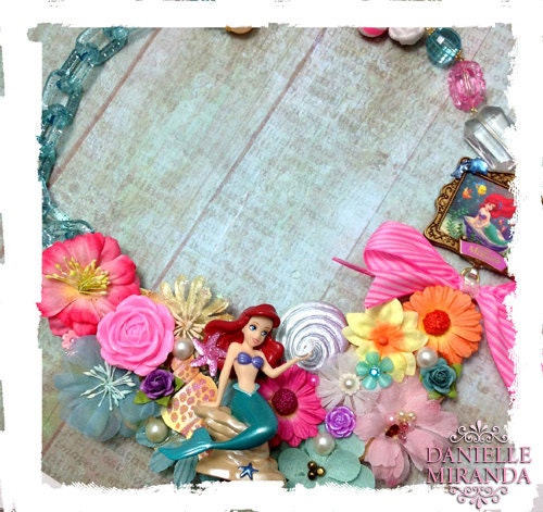 Little Mermaid Floral Ocean Wonderland Kawaii Bib Necklace