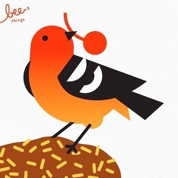 flame-colored tanager limited edition print