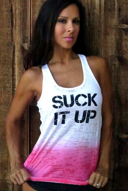 Suck It Up. Burnout A-Line Racerback Tank Size MEDIUM