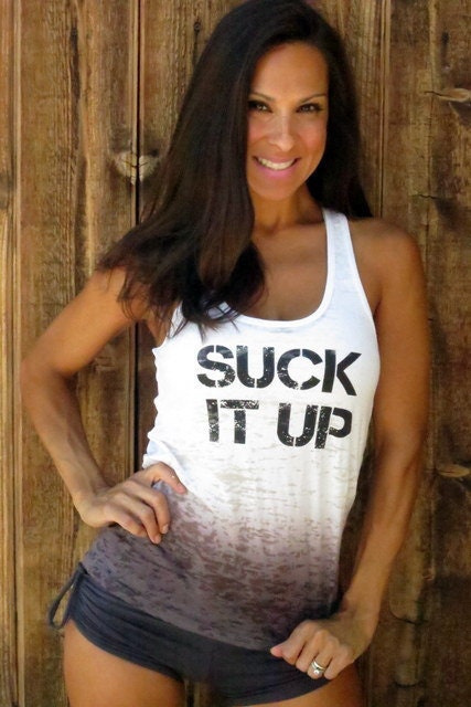 Suck It Up. Burnout A-Line Racerback Tank Size MEDIUM