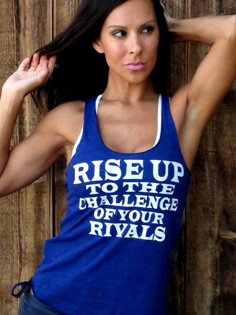 Rise Up to the Challenge of Your Rivals. Old-School Gym Tank. Size MEDIUM