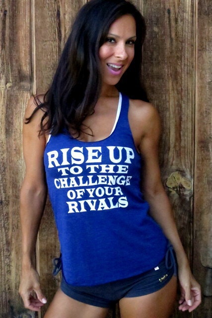 Rise Up to the Challenge of Your Rivals. Old-School Gym Tank. Size MEDIUM