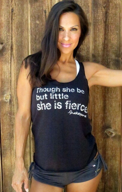 Though she be but little she is FIERCE. Eco-Heather Workout Tank. Size MEDIUM