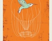 Hummingbird I silkscreen print