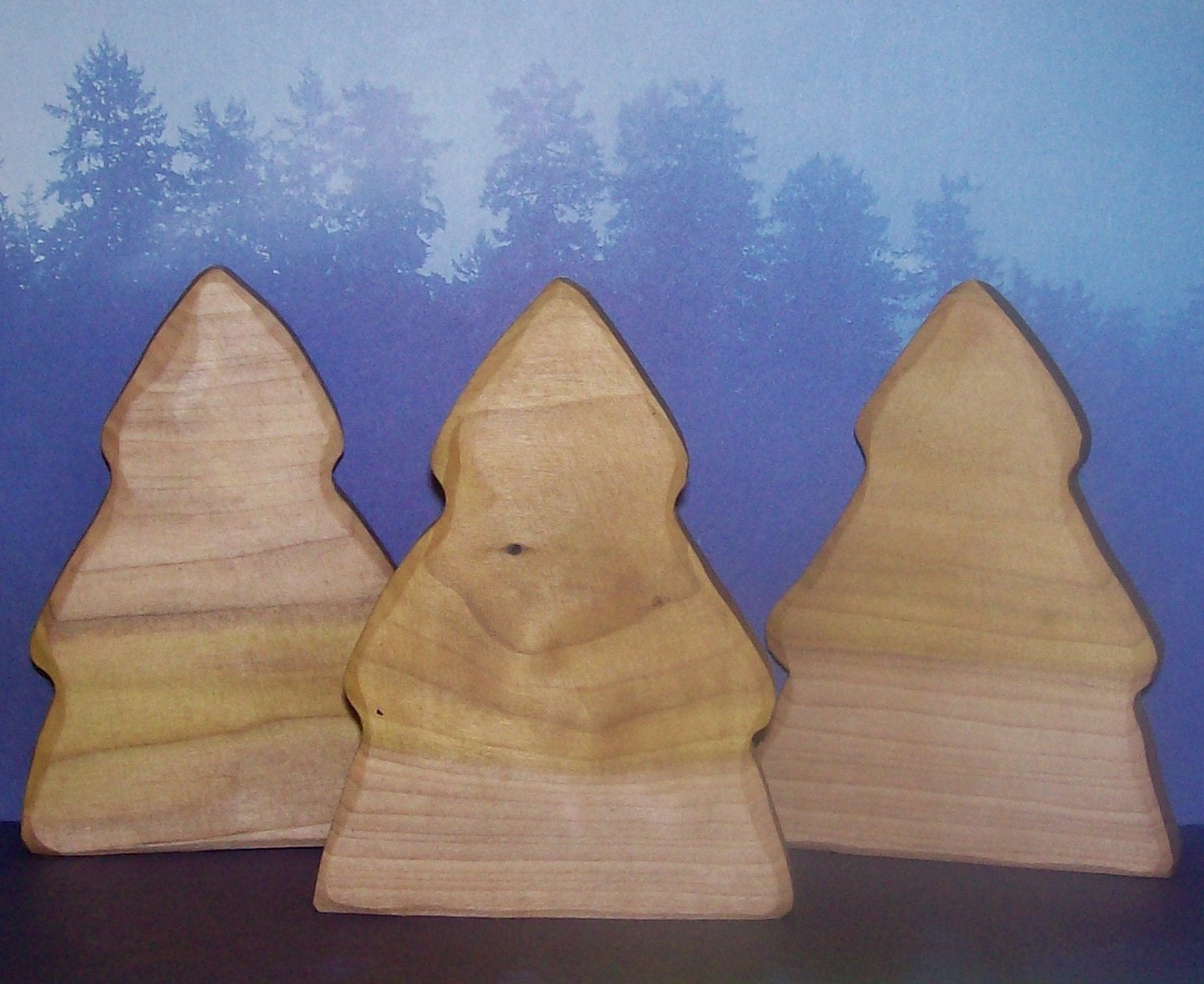 Waldorf Inspired Children's Natural Evergreen Wooden Play Pine Tree Set