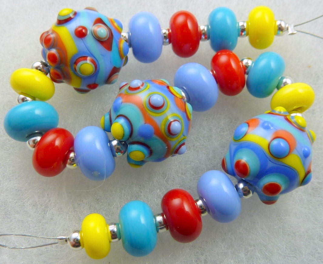 Do the wild Thang...... Lampwork bead set by Pixie Willow Designs