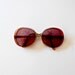 oversized OVAL glasses / vintage 1970s rose color lenses frames