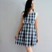 vintage PINAFORE plaid / 1980s school girl uniform mini dress