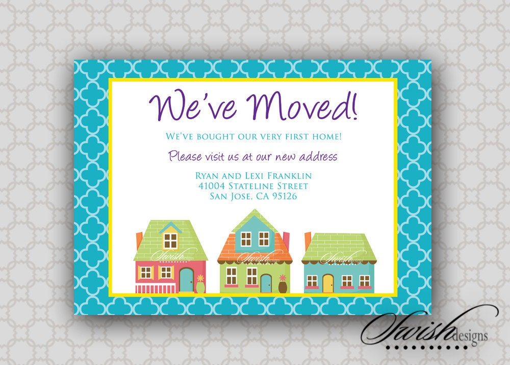 Moving Announcement - Printable Party - 5x7 - First home - new home - digital Il_570xn
