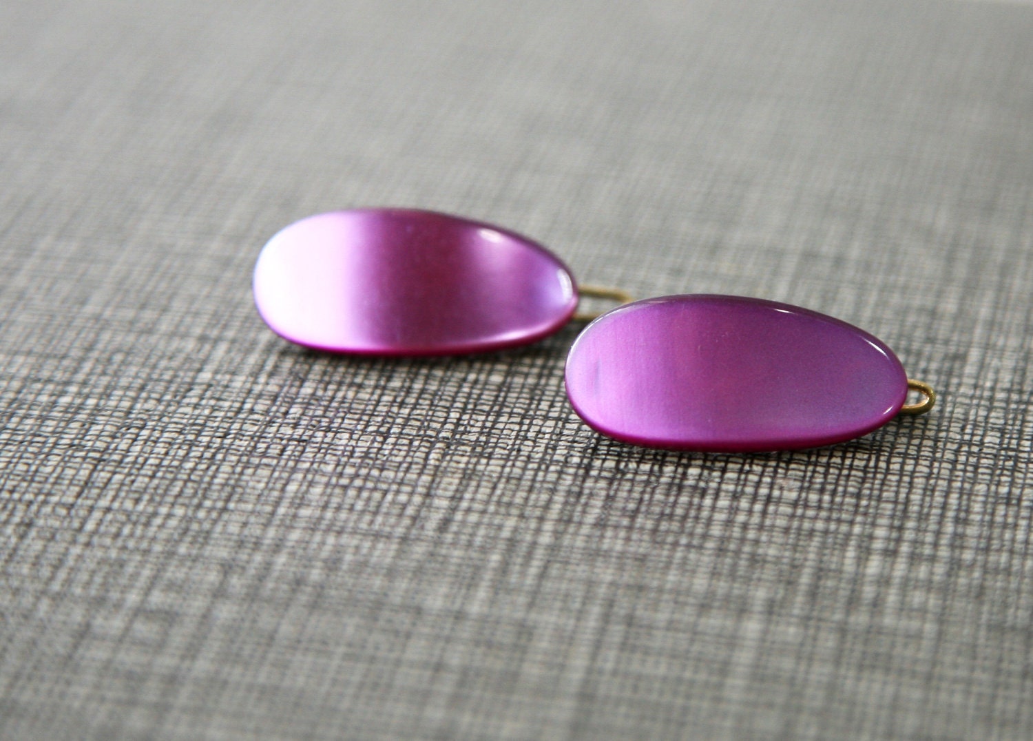 Vintage 60s French Barrettes- Tiny Purple Set of 2