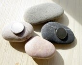 4 Natural Pebble Magnets - Unique Gift From Israel