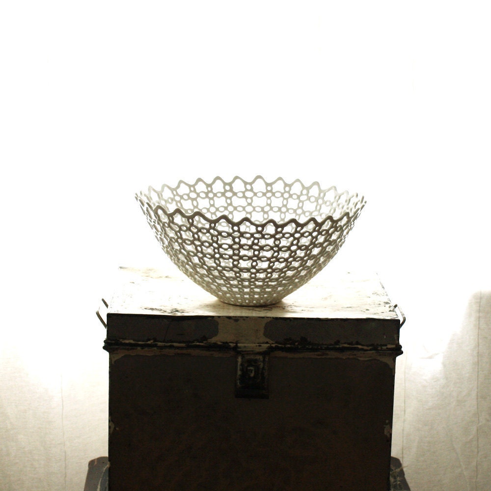 Carved Porcelain Fruit Bowl