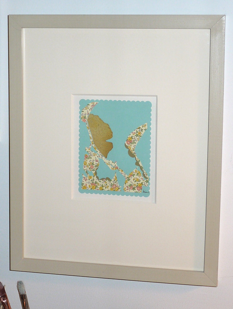 Life Lace No. 6 - Original collage on paper - Framed