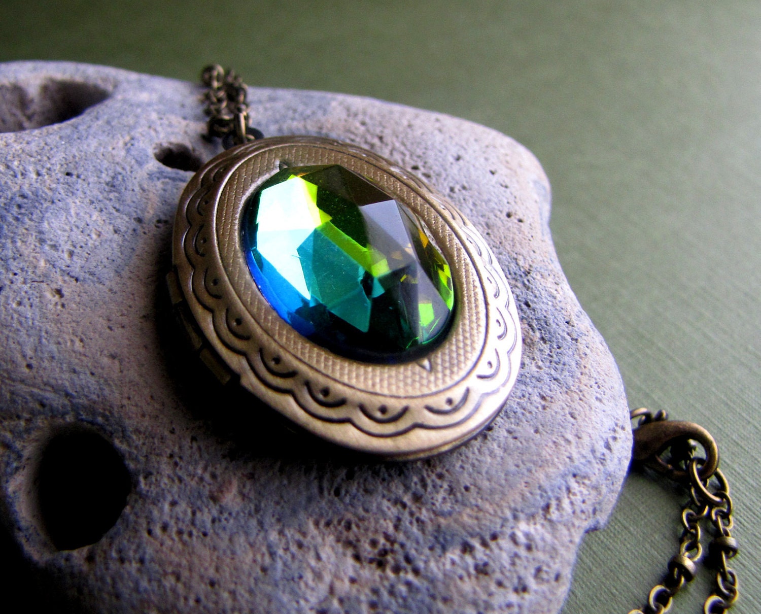Vitrail Rainbow Locket Necklace